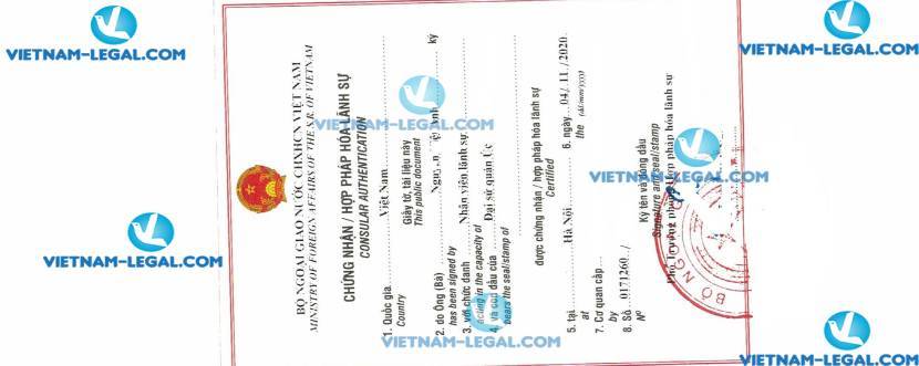 Result of University Degree of Australia for use in Vietnam on 04 11 2020