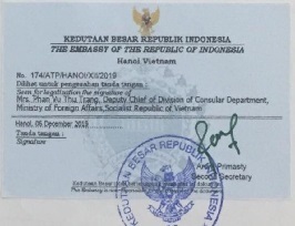 Stamp of Indonesian Embassy