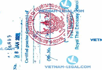 Sample Stamp of Thai Embassy