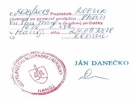 Stamp of Embassy Slovakia